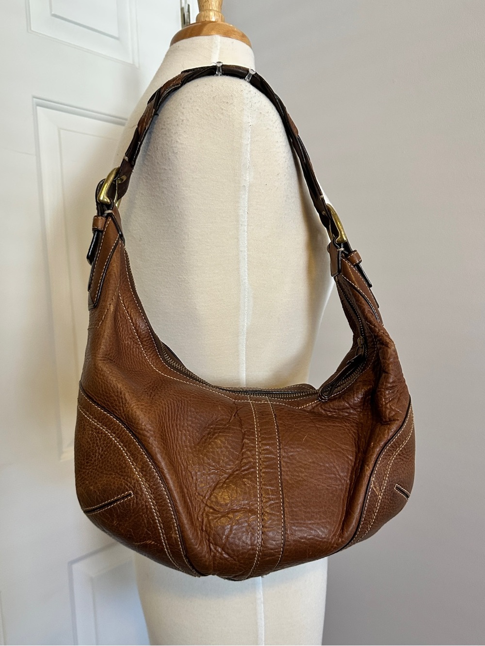 Coach Classic Brown Leather Hobo Bag